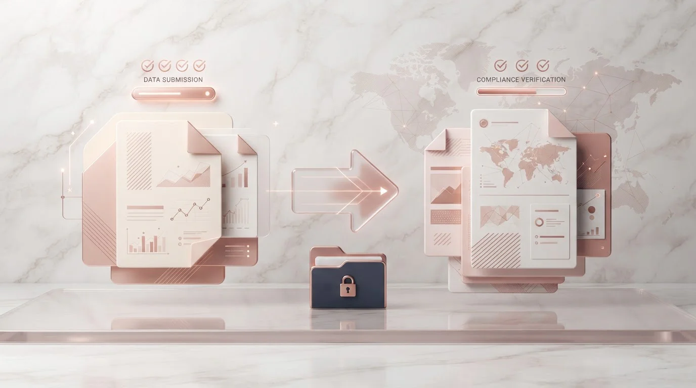 Regulatory documents and digital records arranged to show an operator transition